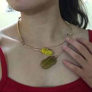 Beautiful abstract glass charm necklace